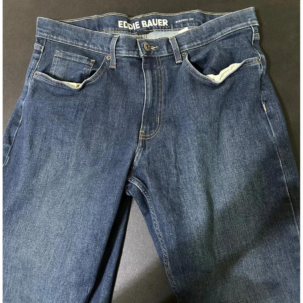 Eddie Bauer Straight Fit Jeans Mens 36x34 Blue Denim Classic Rugged Normcore